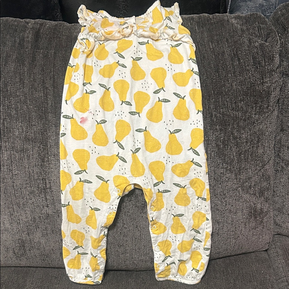 Carter's Bright Yellow Pear Print Romper